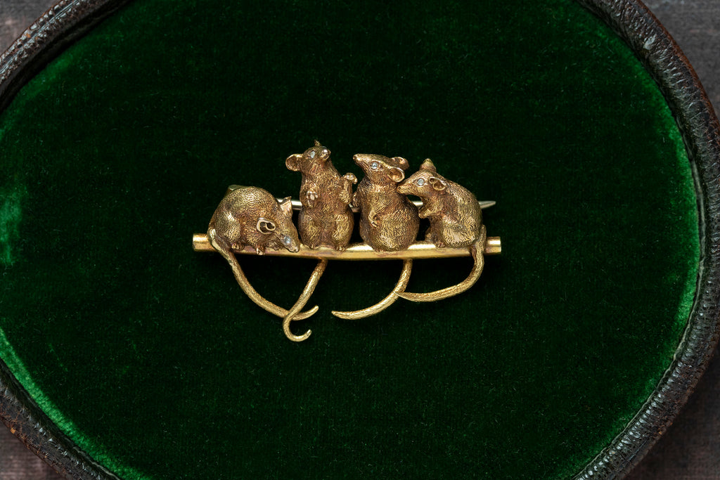 Rare Victorian Mouse Brooch