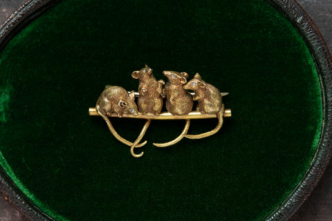 Rare Victorian Mouse Brooch