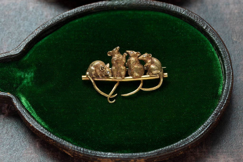 Rare Victorian Mouse Brooch