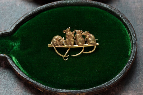Rare Victorian Mouse Brooch