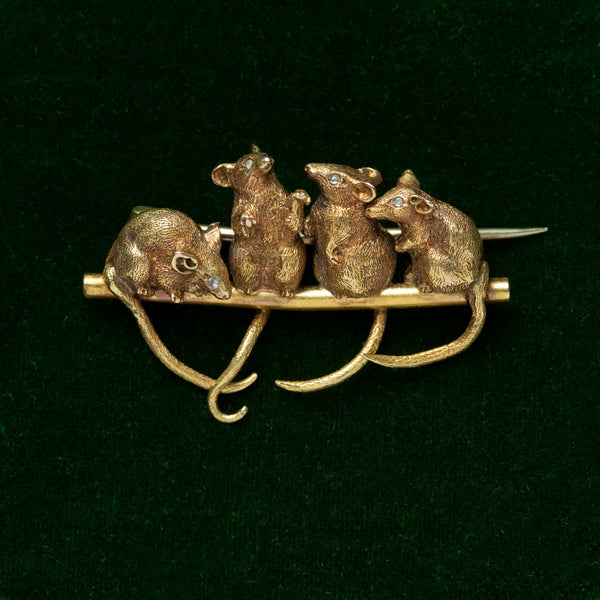 Victorian Mouse Brooch