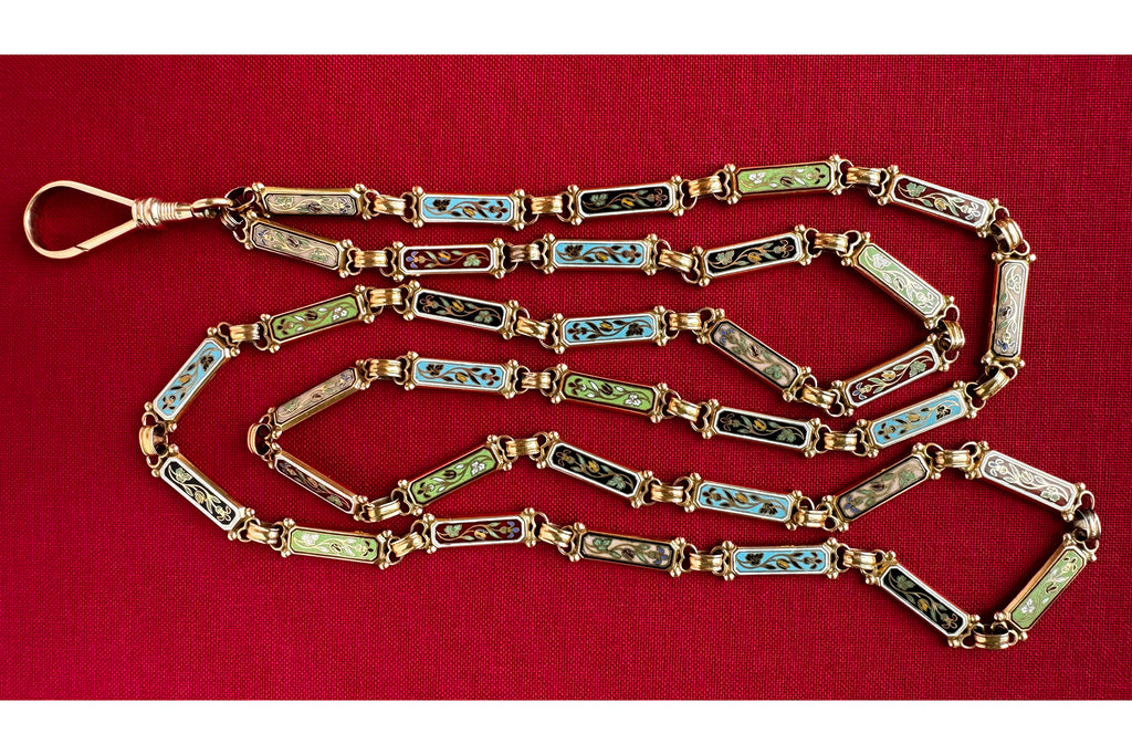 19th Century Multicolor Swiss Enamel Chain