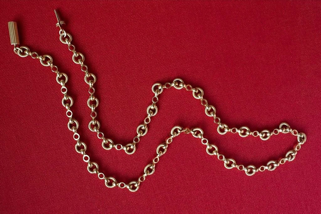 Vintage Ornate 18k Gold Link Chain