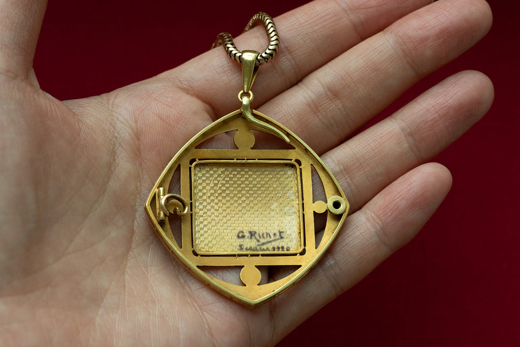 Early 20th-Century French Enamel Pendant
