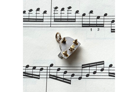 18k Gold Piano Charm Pendant