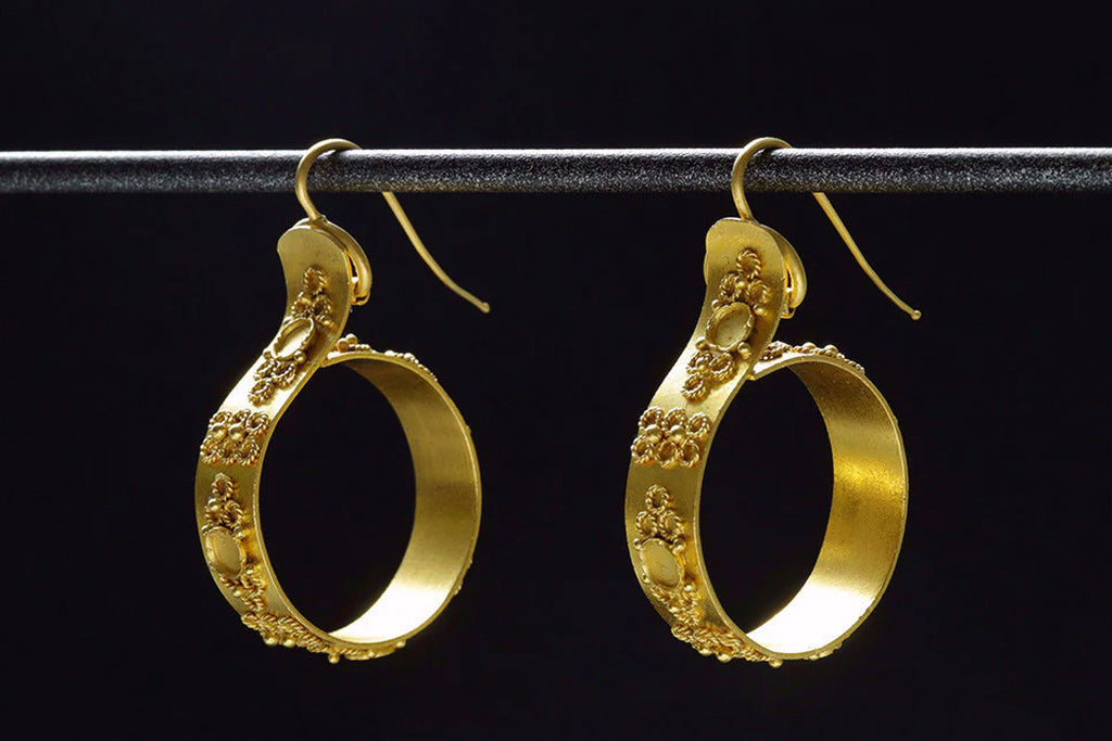 Victorian Pinchbeck Hoop Earrings