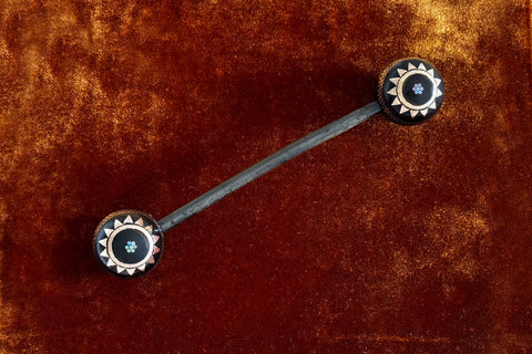 Victorian Piqué Hair Stick with Large Orbs