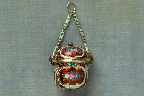 Early 19th Century Enamel and Gold Vinaigrette Pendant