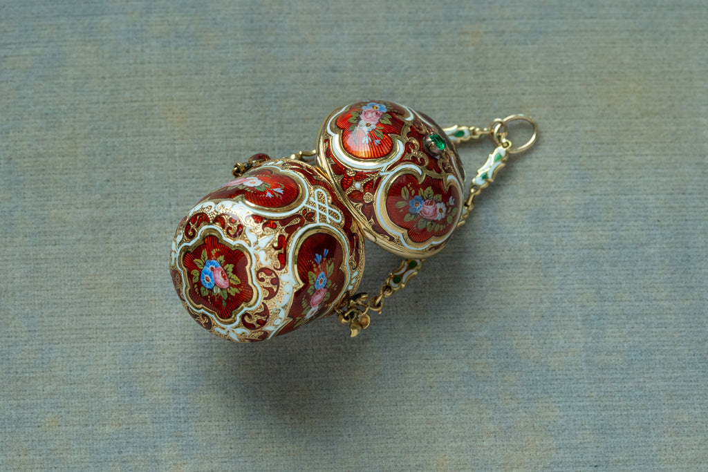 Early 19th Century Enamel and Gold Vinaigrette Pendant