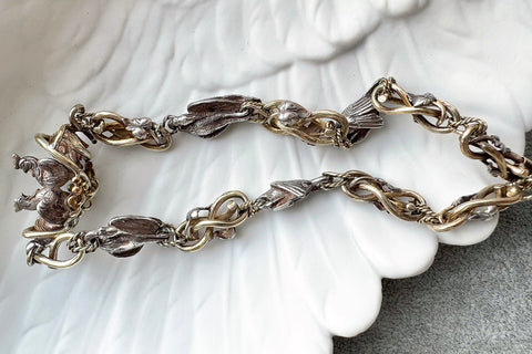 Rare French Bird Motif Watch Chain