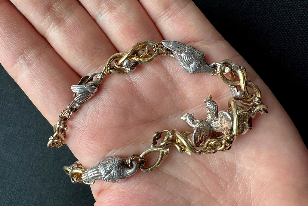 Rare French Bird Motif Watch Chain