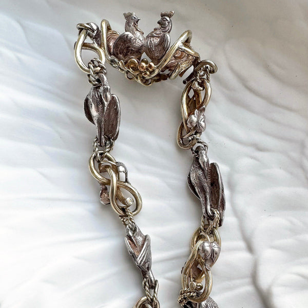 Rare French Bird Motif Watch Chain