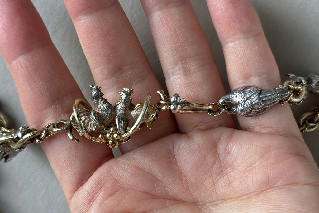 Rare French Bird Motif Watch Chain