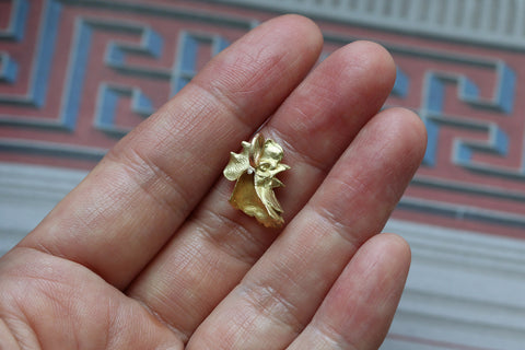 Victorian Gold Rooster Head Charm Pendant
