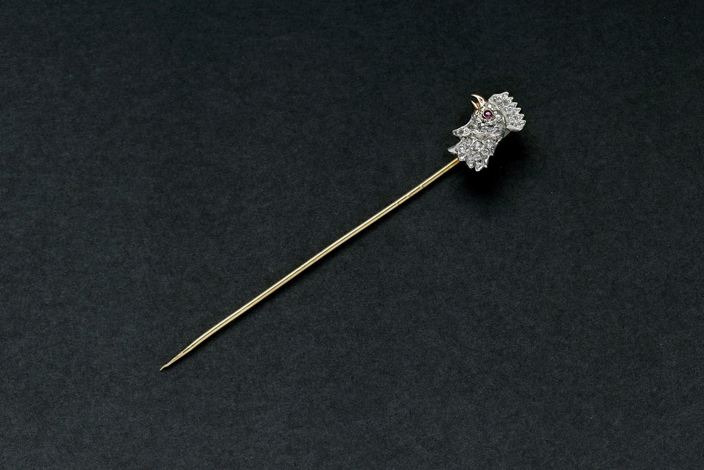 Edwardian Diamond Rooster Stick Pin