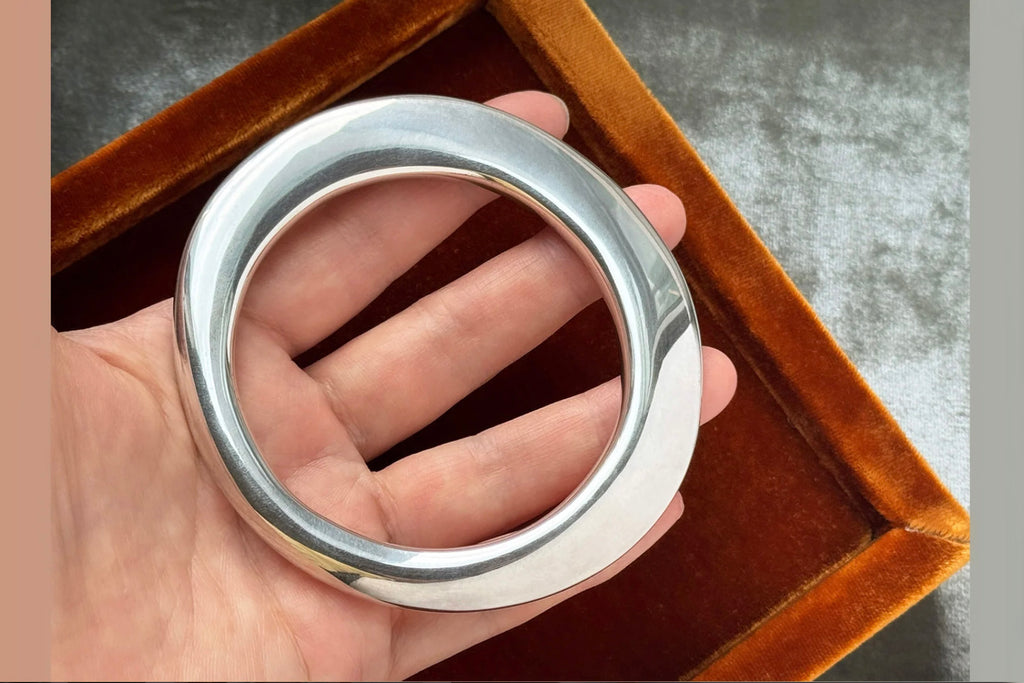 Vintage Sterling Silver Bangle Set: Hans Hansen 1967 & 1970s Mexican Modernist