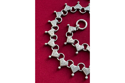 C. 1879. Victorian Sterling Silver Collar Necklace