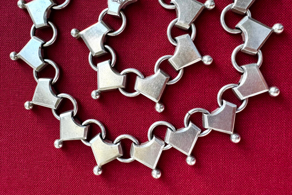 C. 1879. Victorian Sterling Silver Collar Necklace