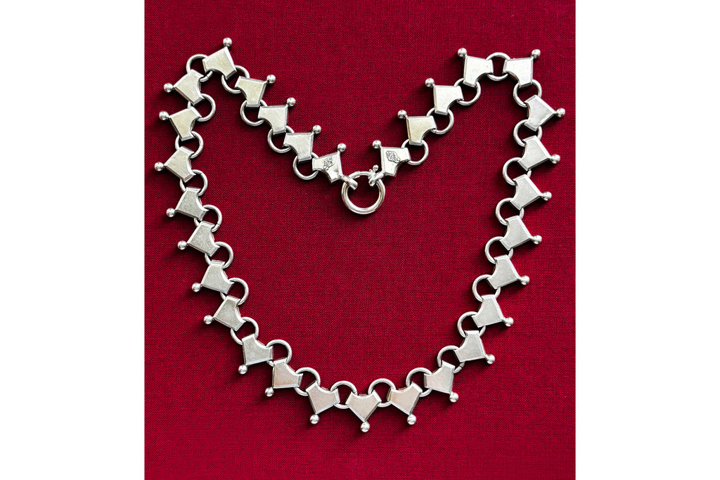 C. 1879. Victorian Sterling Silver Collar Necklace