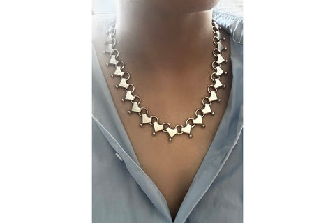 C. 1879. Victorian Sterling Silver Collar Necklace