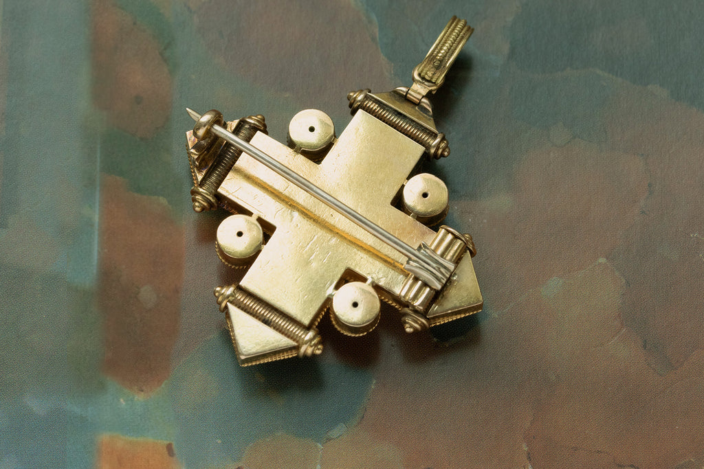 Victorian Banded Agate Archaeological Revival Pendant-Brooch