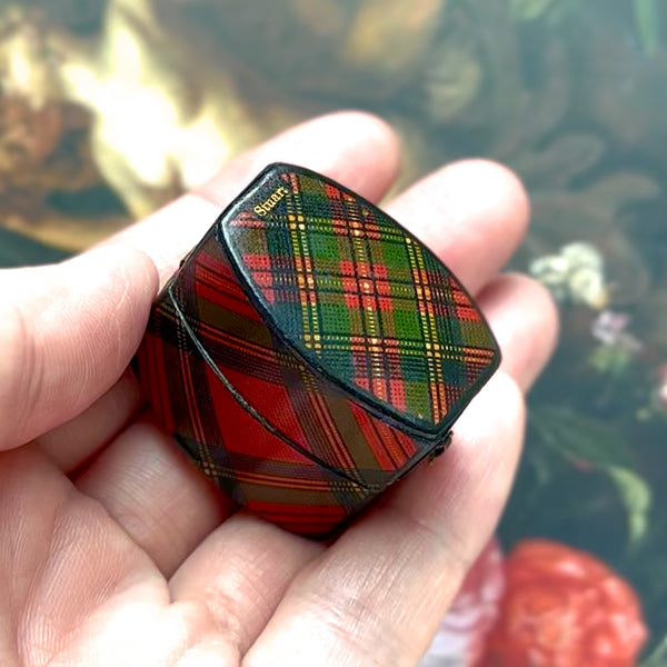 Victorian 'Stuart' Tartan Ware Ring Box