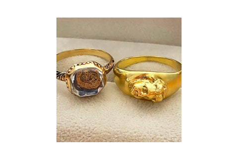 Antique Stuart Ring + Victorian Cherub Ring