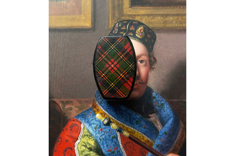 Victorian 'Stuart' Tartan Ware Ring Box