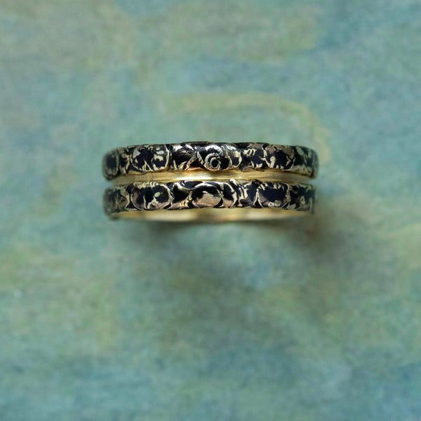 Georgian Two Row Black Enamel Band