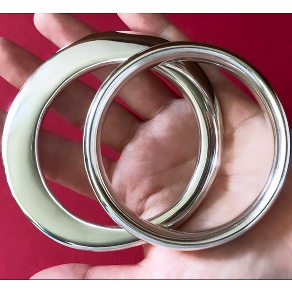 Vintage Sterling Silver Bangle Set: Hans Hansen 1967 & 1970s Mexican Modernist