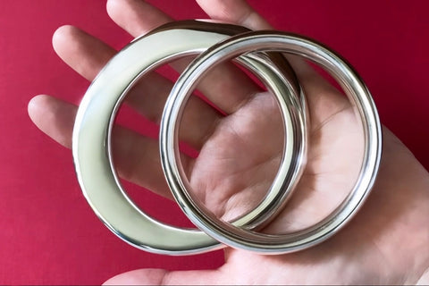 Vintage Sterling Silver Bangle Set: Hans Hansen 1967 & 1970s Mexican Modernist