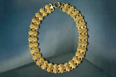 Victorian 18K Gold Wide Collar Necklace