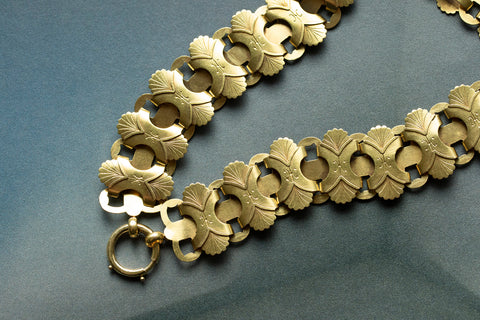 Victorian 18K Gold Wide Collar Necklace