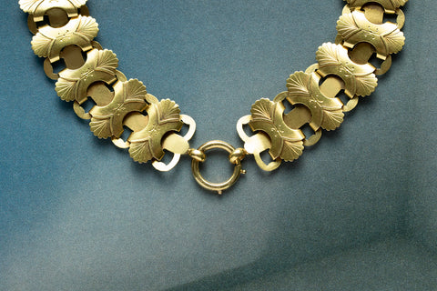 Victorian 18K Gold Wide Collar Necklace