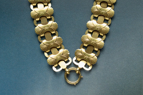Victorian 18K Gold Wide Collar Necklace