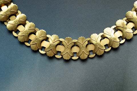 Victorian 18K Gold Wide Collar Necklace