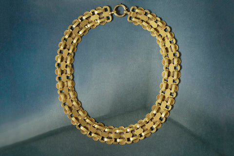 Victorian 18K Gold Wide Collar Necklace
