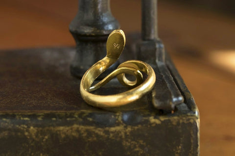 Early 20th Century Snake Ring with Sapphire Eyes