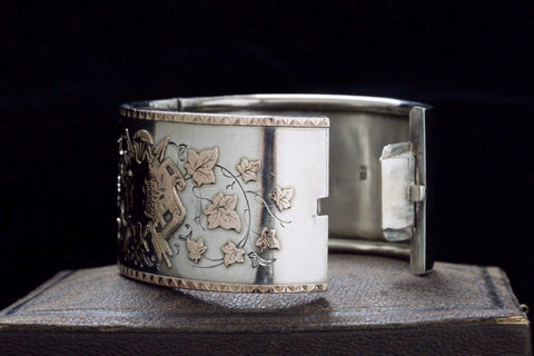 Wide Sterling Bangle with Coat of Arms