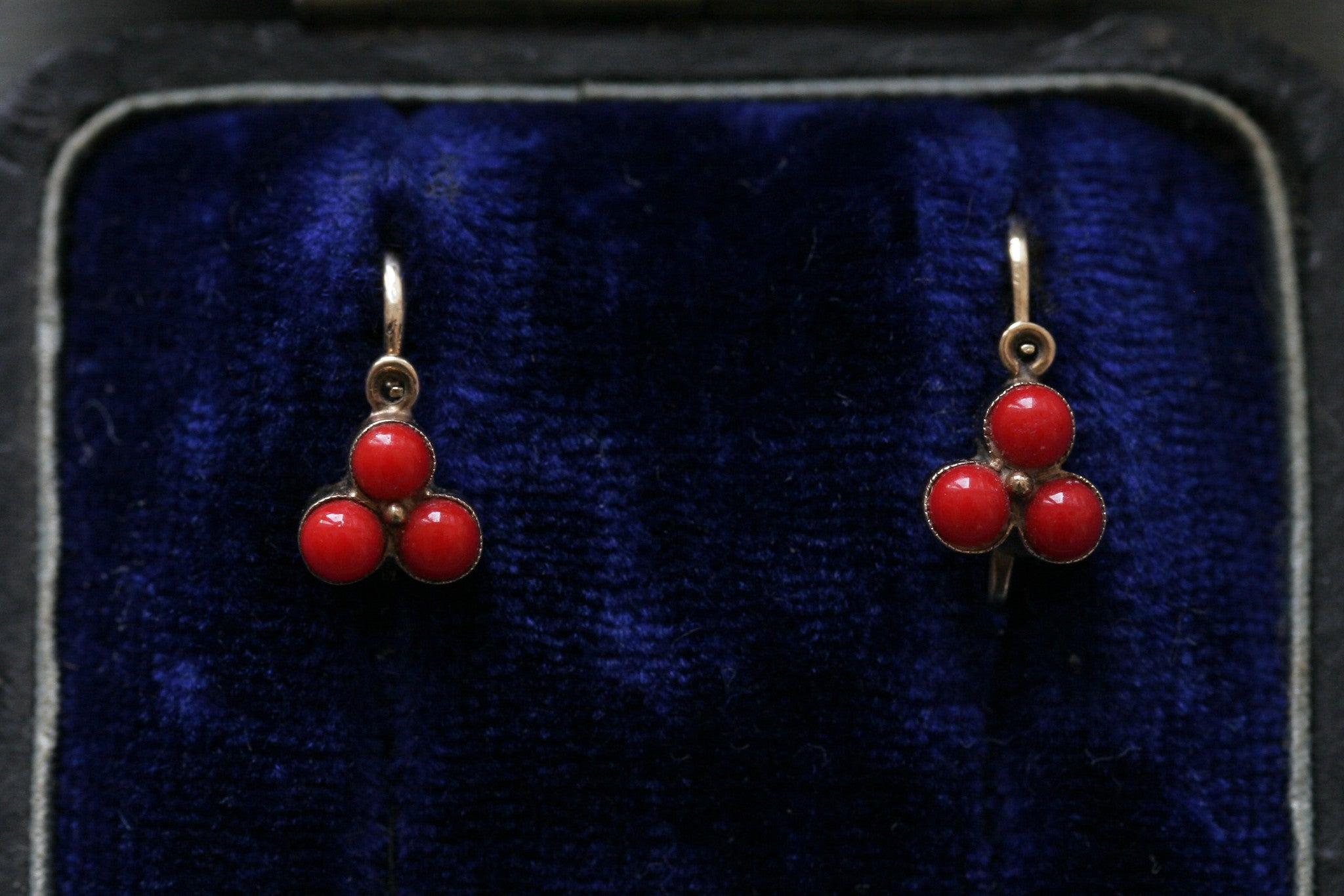 Antique German Faux Coral Earrings