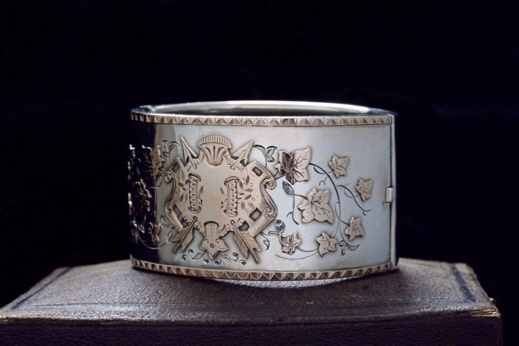 Wide Sterling Bangle with Coat of Arms