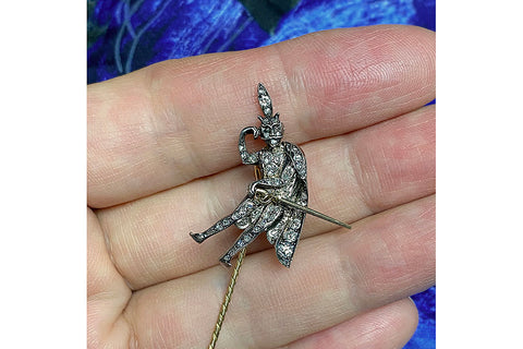 Victorian Diamond Devil Pin