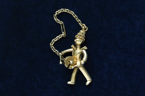 French Drummer Boy Gold Pendant