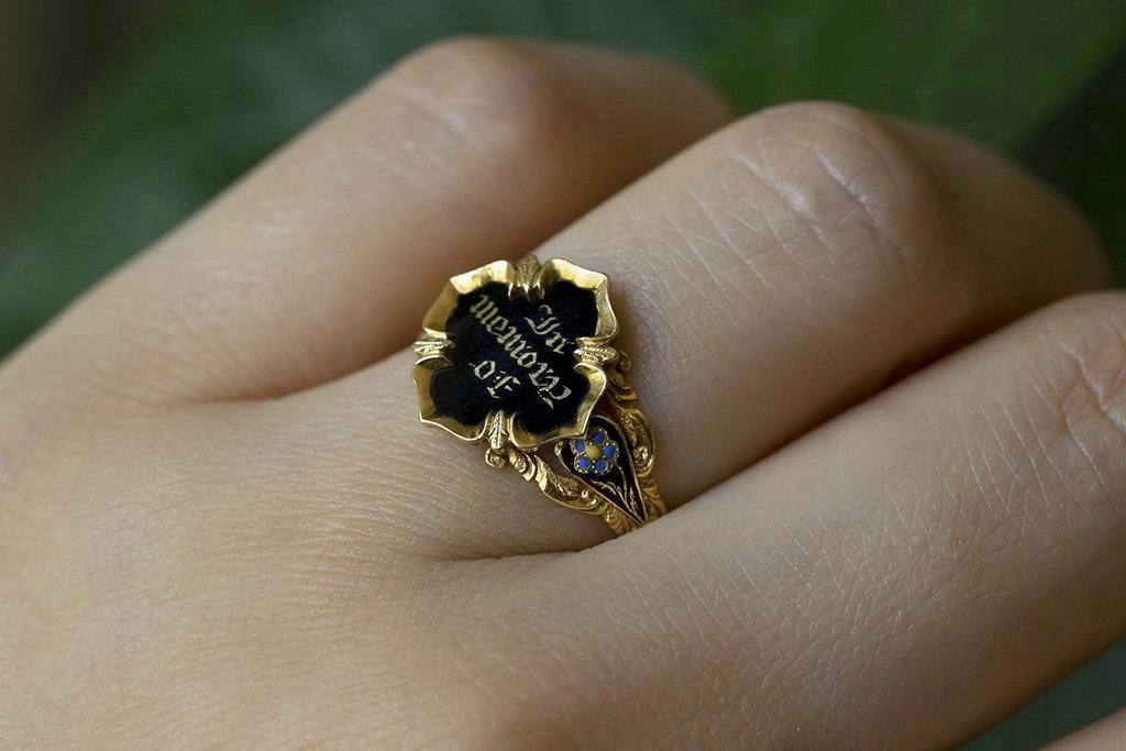 LAELIUS Antiques Forget Me Not Flower In Memory Of Ring