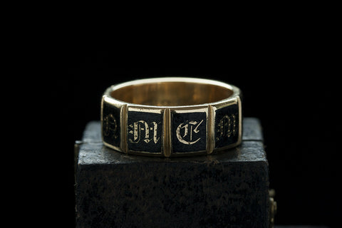 'In Memory Of' Black Enamel Ring with Original Box