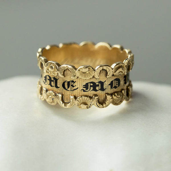 Georgian Black Enamel Mourning Ring