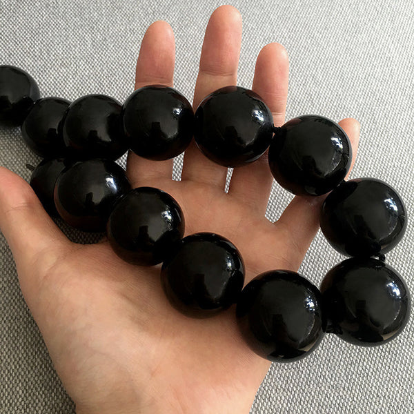 Victorian Extra Large Whitby Jet Beads Necklace