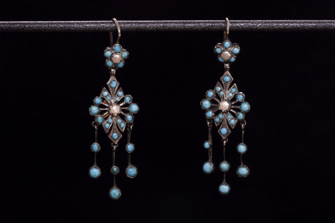 Victorian Turquoise Chandelier Earrings