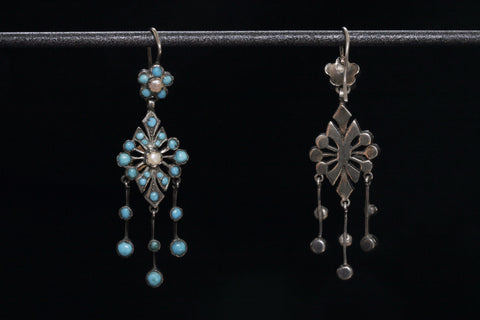 Victorian Turquoise Chandelier Earrings