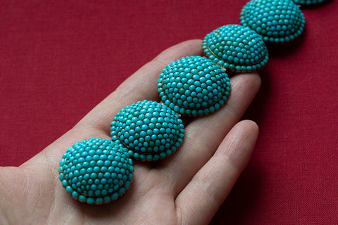 Large Victorian Pavé Turquoise Dome Bracelet